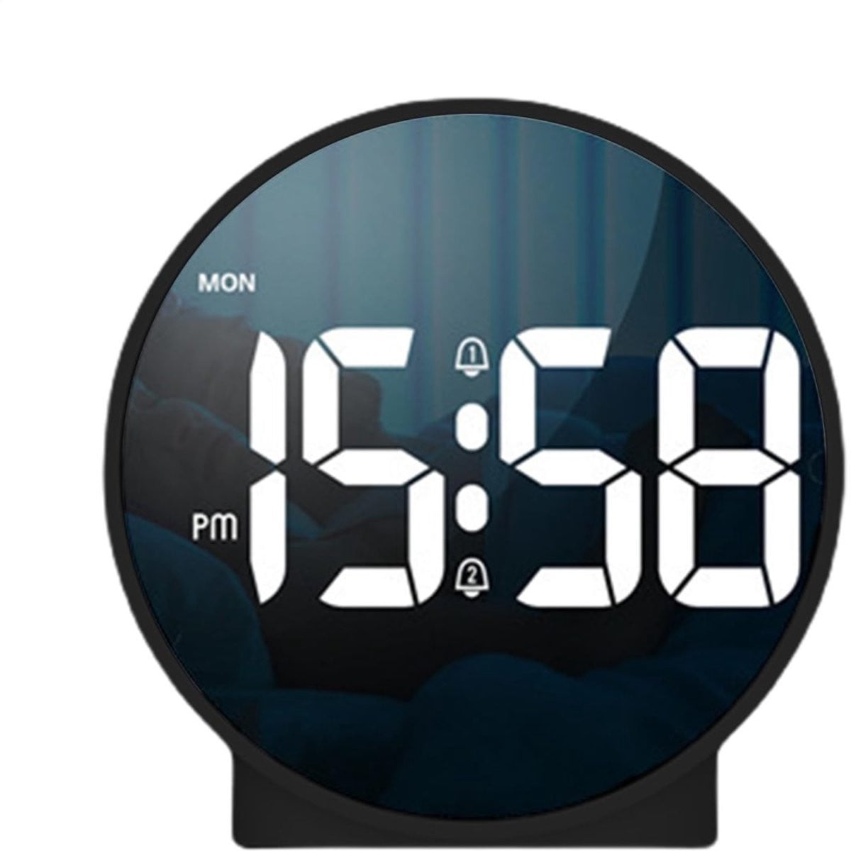 Longziming Digitale LED-Wekker met Helder Display en Stille Werking - Zwart