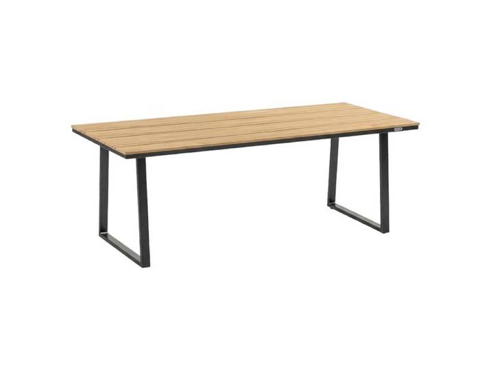 Kettler Skate Low Dining Gartentisch 220x95cm Aluminium/Teak Dunkelgrau