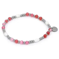 MONESSA Armband Edelsteine Süßwasserzuchtperle flexibel