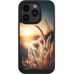 Nivocase Hülle für Apple iPhone 15 Pro Handyhülle NIVOcore Case Schwarz Natur Sonne Pampasgras (Apple iPhone 15 Pro), Smartphone Hülle, Schwarz