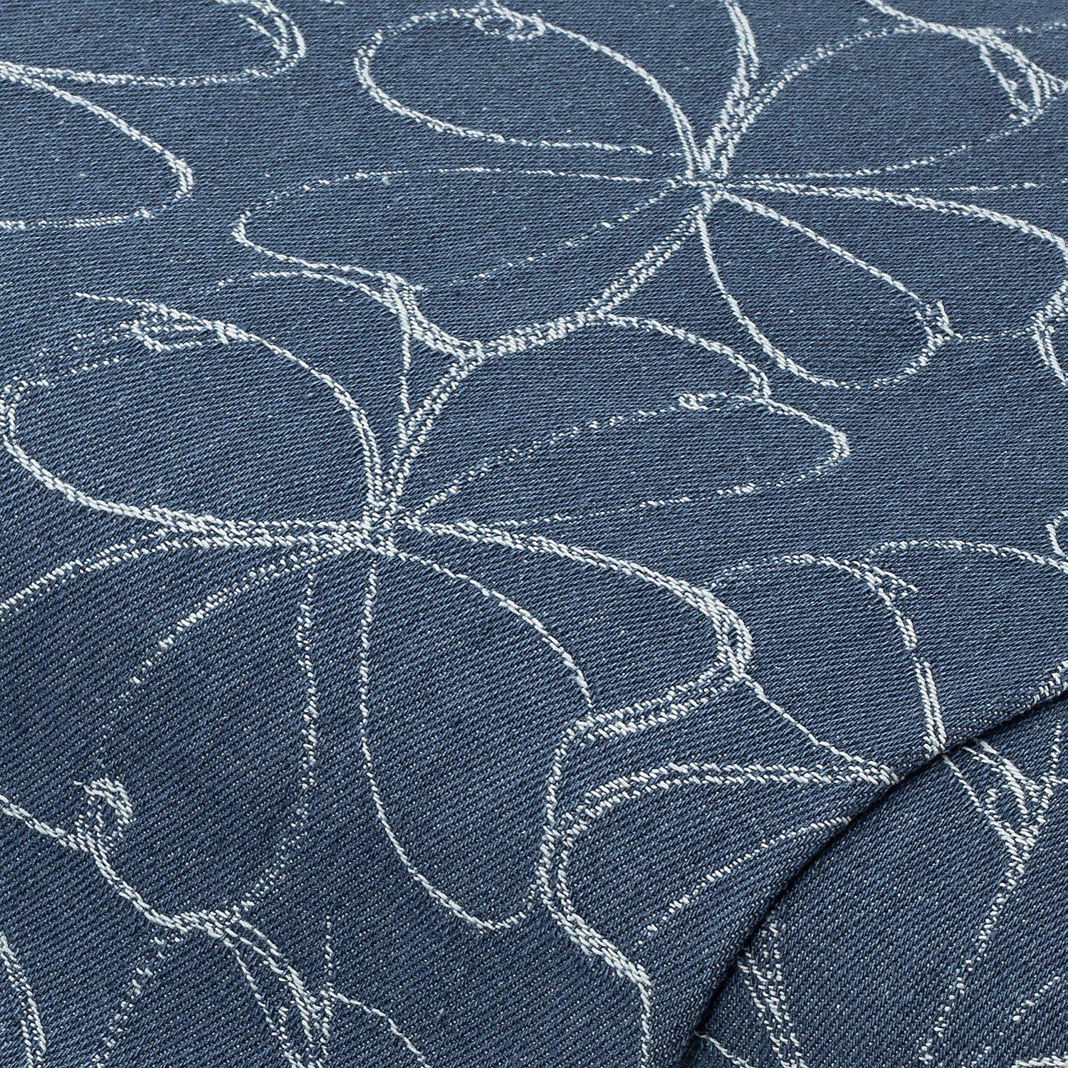 Jeansstoff/Denim "Flowers", blau-color