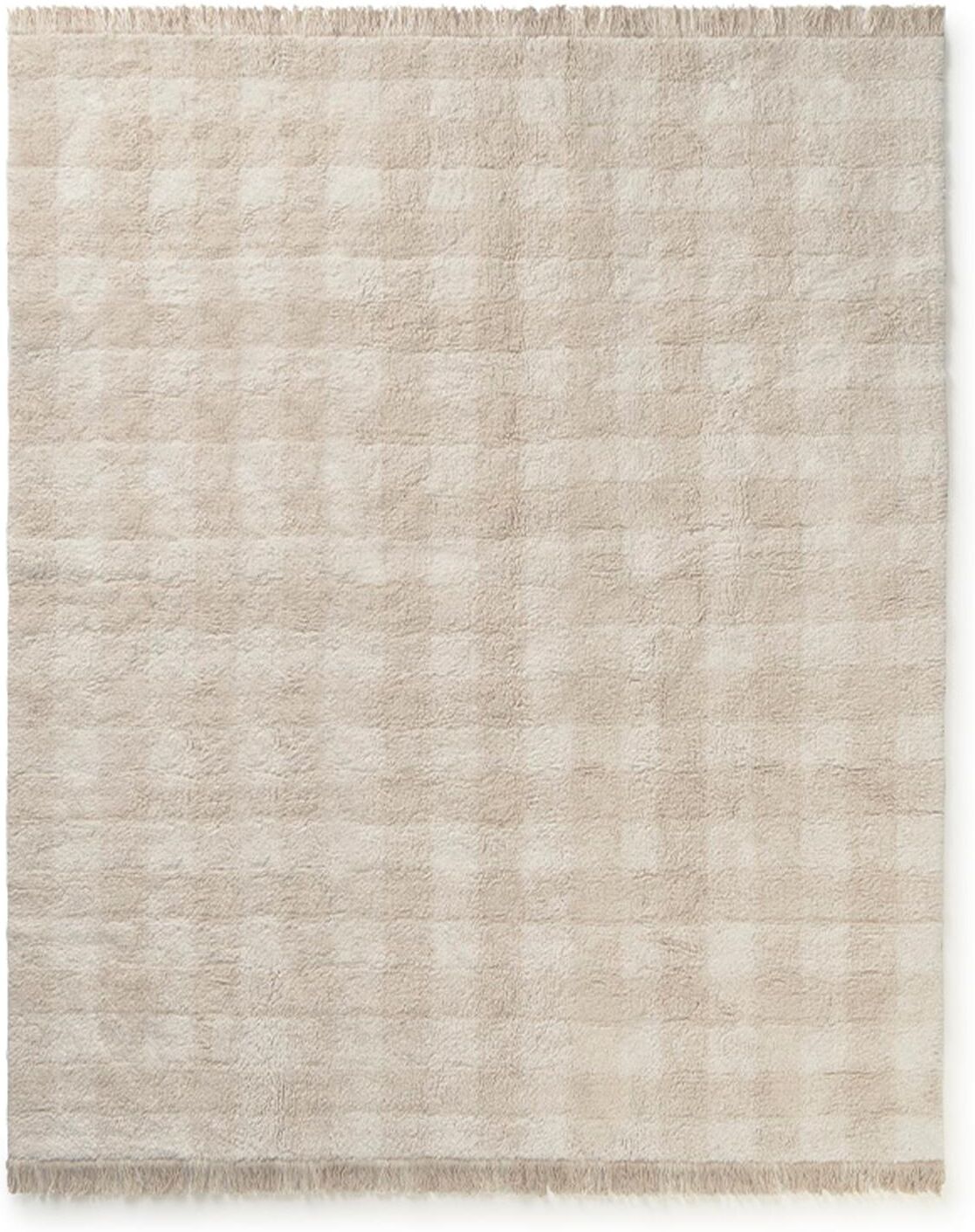 Lorena Canals Alfombra lavable de algodón Vichy.  (90 x 120 cm) Crema niño