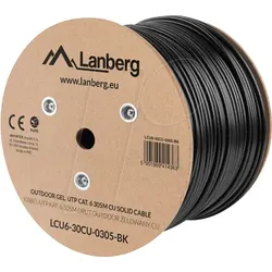 LBG 630CU0305BK - Cat.6 Verlegekabel UTP, Gel, schwarz, 305m