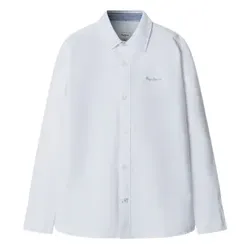 Pepe Jeans Unisex für Kinder. PB3000115 Hemd Broddies weiß (12años= 152cm), Baumwolle, Klassisch, Langarm, Kinderbekleidung