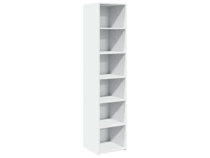 KGFHERENB Highboard Weiß 40x41x185 cm Holzwerkstoff Schrank Schlanker Mehrzweckschrank mit viel Stauraum für Wohnzimmer und Flur. Zeitloses Design aus pflegeleichtem Holzwerkstoff.