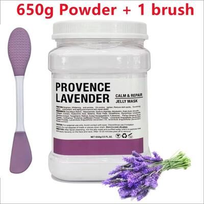 Inspired Finds 650g Chamomile Hyaluronic Acid Facial Moisturizing Jelly Mask Powder With Silicone Brush lavender