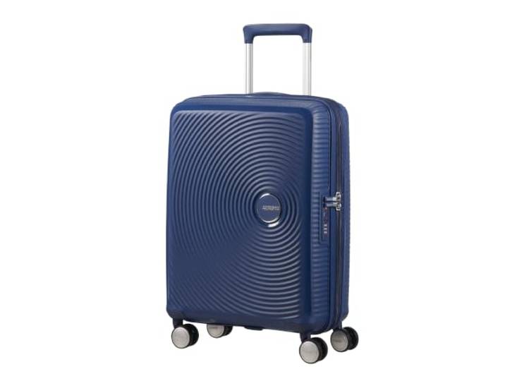American Tourister Soundbox - Spinner S Uitbreidbare Handbagage, 55 cm, 35.5/41 L, Blauw (Midnight Navy)