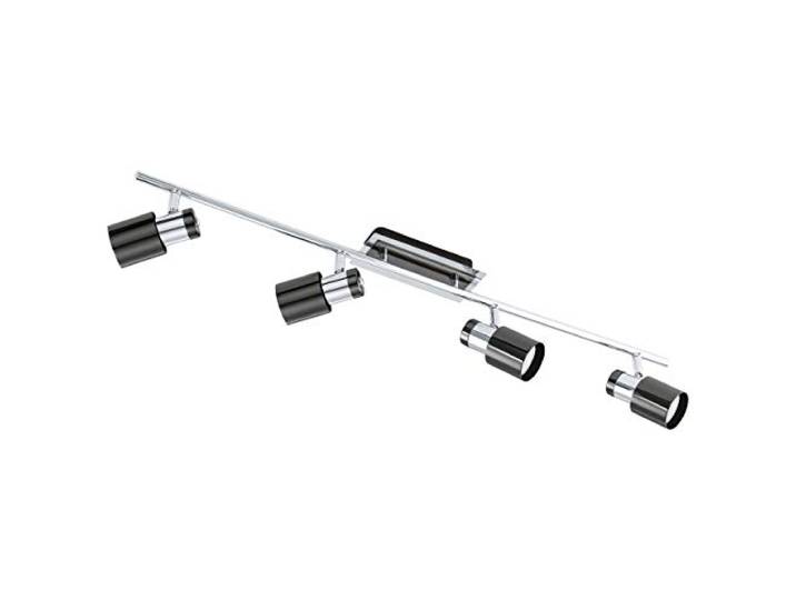 Eglo LED Plafonnier Davida 1\, lampe de plafond 4 flammes\, spot plafond en métal chromé\, nickel-noir\, lampe salon\, spot avec ampoules GU10\, lumière blanc chaud