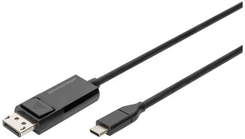 Digitus DisplayPort / USB-C Anschlusskabel DisplayPort Stecker, USB-C Stecker 2.00 m Schwarz AK-300334-020-S dreifach geschirmt, Flexibel, Halogen