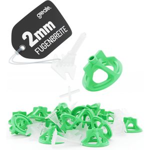 Greate Fliesen-Nivelliersystem Gewindehauben-System, 2 mm Fugenbreite, für Fliesenstärke bis 16,5 mm, 250-teilig