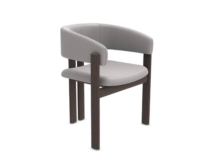 DITRE ITALIA fauteuil BIARRITZ (Fiore Sidney 702, structure en bois gris - Cuir Soft et bois de frêne massif)