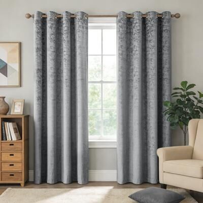 Awesome Home Fleece Textured Light Filtering Grommet Pair