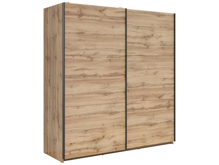 Livetastic Schwebetürenschrank, Eiche Wotan, 3 Fächer, 183x195.5x60 cm, FSC Mix, Schlafzimmer, Kleiderschränke, Schwebetürenschränke