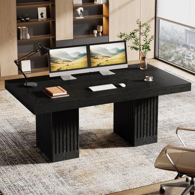 Rose 63-inch Modern Executive Desk with Heavy Duty Double Pedestal for Home Office