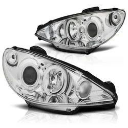Scheinwerfer CCFL Angel Eyes passend für Peugeot 206 Bj. 98-06 Chrom