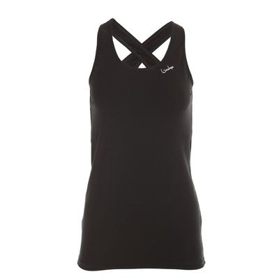 Sporttop WINSHAPE "Tanktop WVR32", Damen, Gr. XS, schwarz, 90% Baumwolle, 10% Elasthan, Rundhals, Tops Sporttop, Drop Back Design