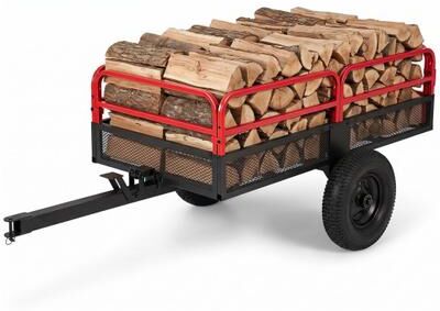 Costway 1540 LBS Capacity 17.6 Cu. Ft Heavy Duty Metal Dump Cart Trailer-Red