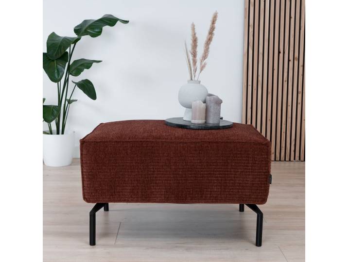 Bronx71 Chenille Hocker Kansas kupfer