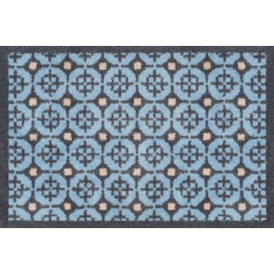Fußmatte TURTLE MAT "Parterre Blue", blau, B:40cm H:9mm L:60cm, Obermaterial: 85% Baumwolle, 15% Viskose, Teppiche, Fußmatte