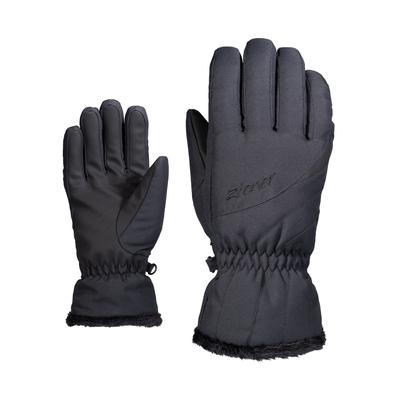 Skihandschuhe ZIENER "SILENI-Z PrimaLoft DAMEN", Damen, Gr. 8,5, schwarz, Kunstfaser, Handschuhe, warm durch PrimaLoft, Plüschfutter am Saum