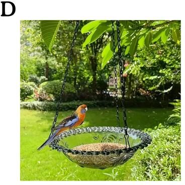 Multicon Wholesale Hub Bird Feeder Outdoor Hanging, Decorative Bird Bath, Garden Courtyard Feeder gray