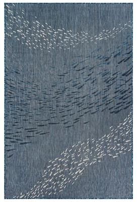 Trans Ocean Import Co Inc "School of Fish Rectangle Rug, 3'3"" x 4'11"", Navy"