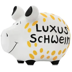 Spardose Luxusschwein 12,5 x 9 cm Keramik Weiß