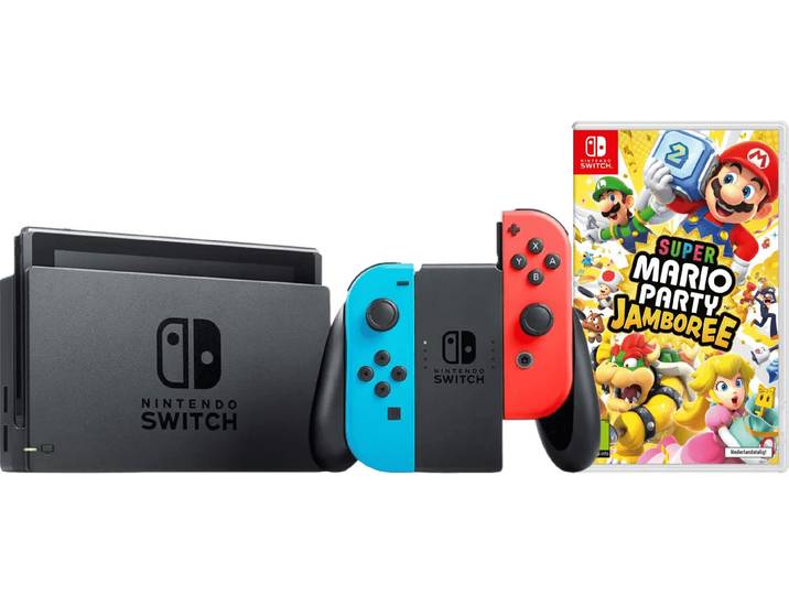 Nintendo Switch Rood/Blauw + Mario Party Jamboree