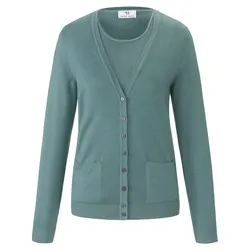 Twinset aus 100% Schurwolle-Pure Tasmanian Wool Peter Hahn grün, 48