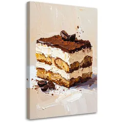 LEINWANDBILD Tiramisu Kuchen 80x120cm