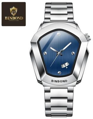 Uplift Essentials Motorcycle Concept Business Watch Large Fashion Quartz Timepiece silver Blue