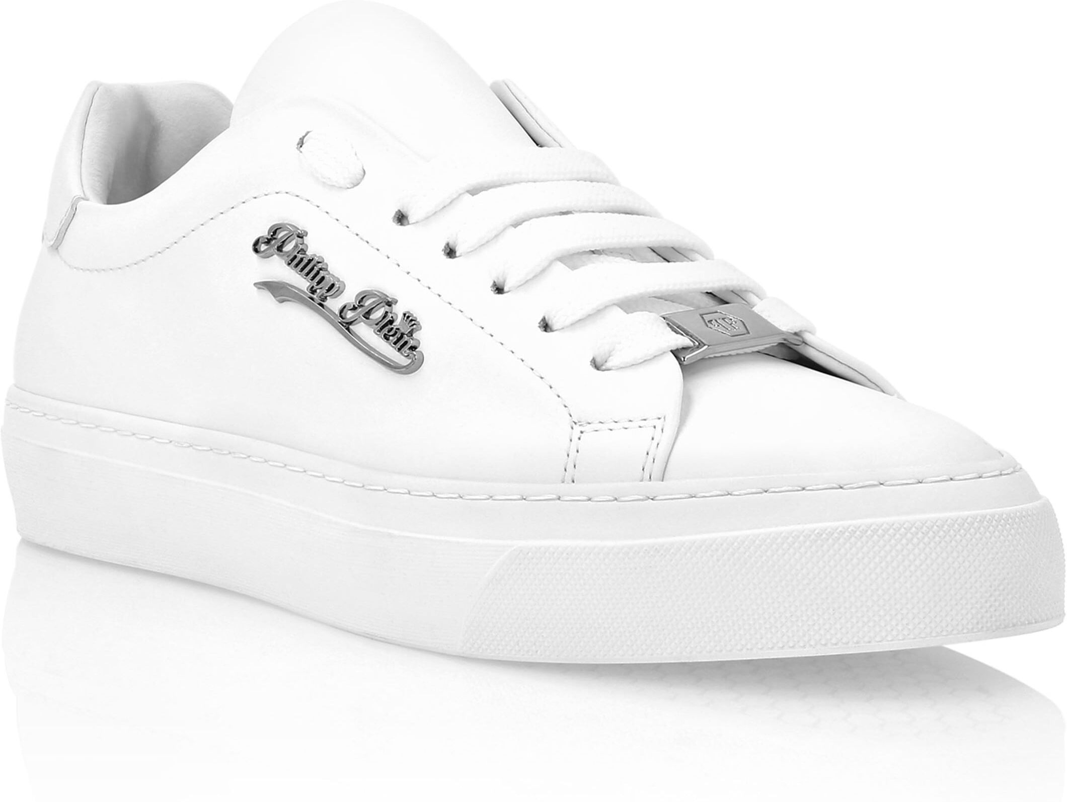 Sneaker PHILIPP PLEIN "Signature", Herren, Gr. 36, Normalschaft, 01, weiß, Schuhe Sneaker