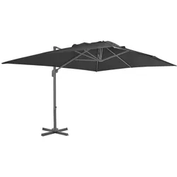 Helloshop26 - Gartenschirm mit freitragender Konstruktion und Aluminiumstange 400 x 300 cm anthrazit 02_0008644