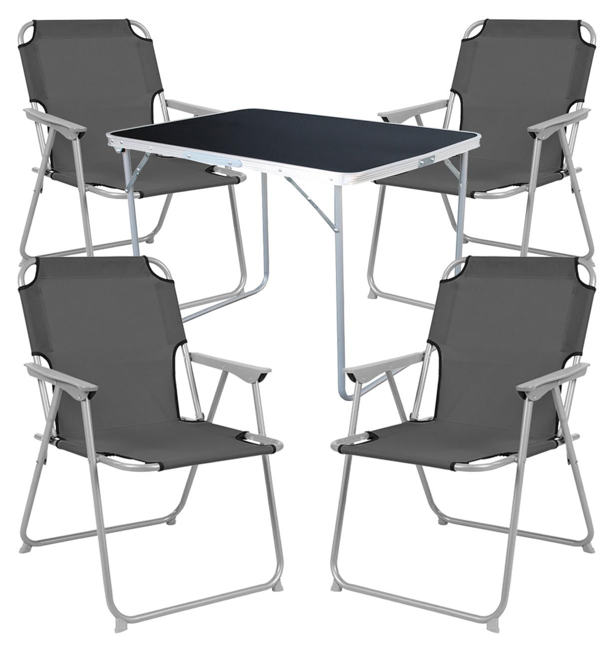 Mojawo 5-delige camping set met campingtafel en 4 inklapbare campingstoelen