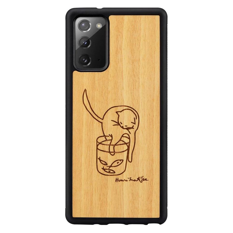 Man.Wand &WOOD case for Galaxy Note 20 cat with fish (Samsung Galaxy Note 20) (1000001348)