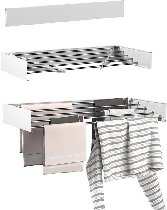 Wit opklapbaar wanddroogrek voor kleding, breedte: 80 cm