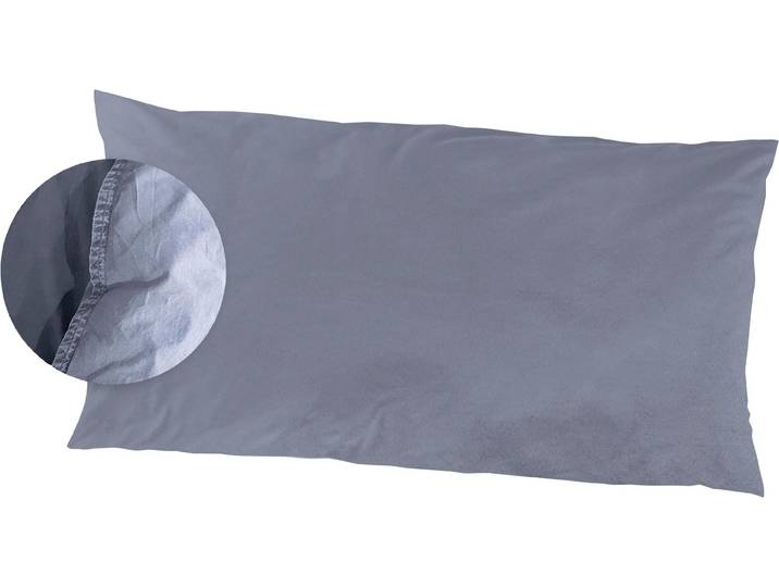 Kissenbezüge PRIMERA Kissenbezüge »Stone Washed«, Primera (2 Stück) , blau, B:80cm L:40cm, Renforcé, Obermaterial: 100% Baumwolle, Kissenbezüge, Kissenbezüge, mit Stone-Washed Optik