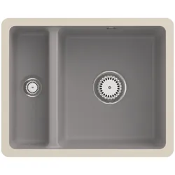 Villeroy und Boch Unterbauspüle 675801KD mit Ablaufgarnitur und Handbetätigung, Fossil
