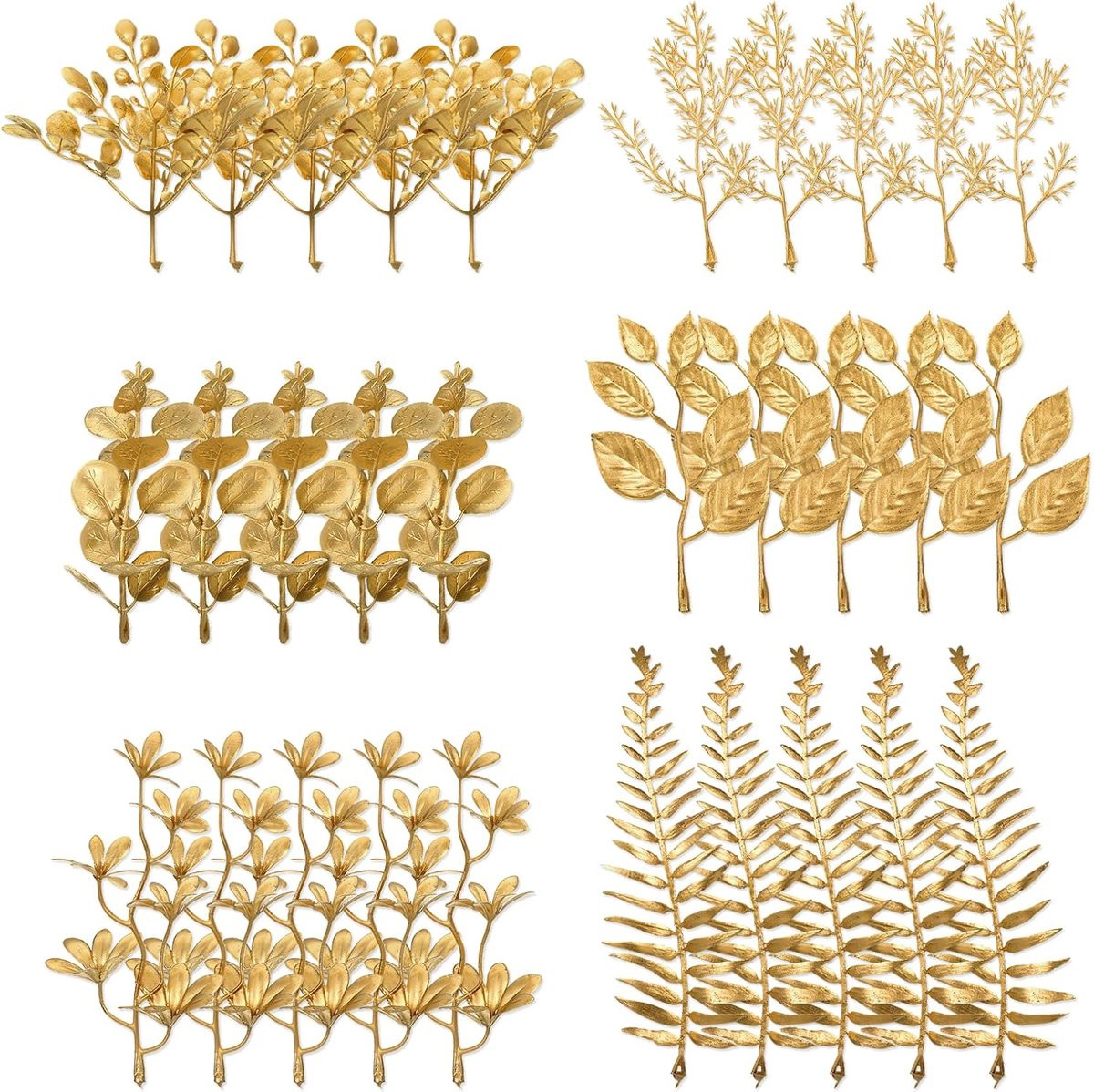 30 stuks kunstmatige mini-gouden eucalyptusbladeren