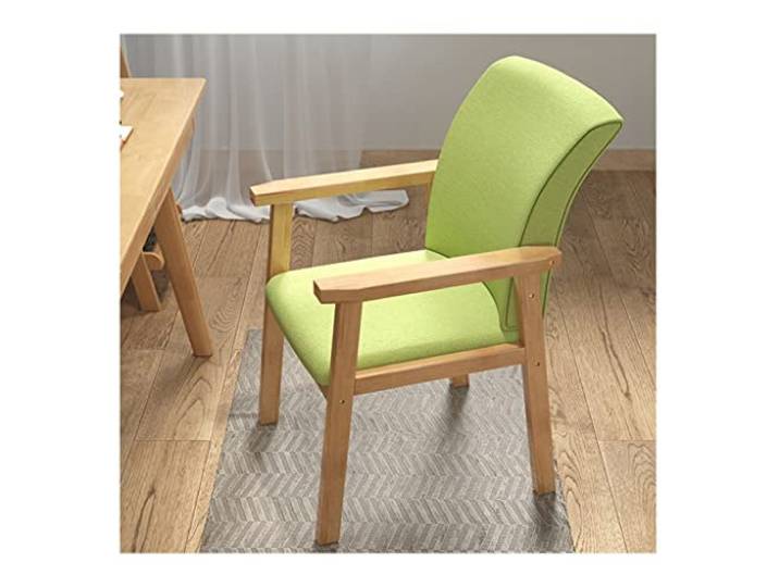 IXMLDAXD Der Stuhl, Mid-Century Modern Fabric Accent Chair with Linen Cushion - Stylish Boho Dining & Living Room with Arms(Green)