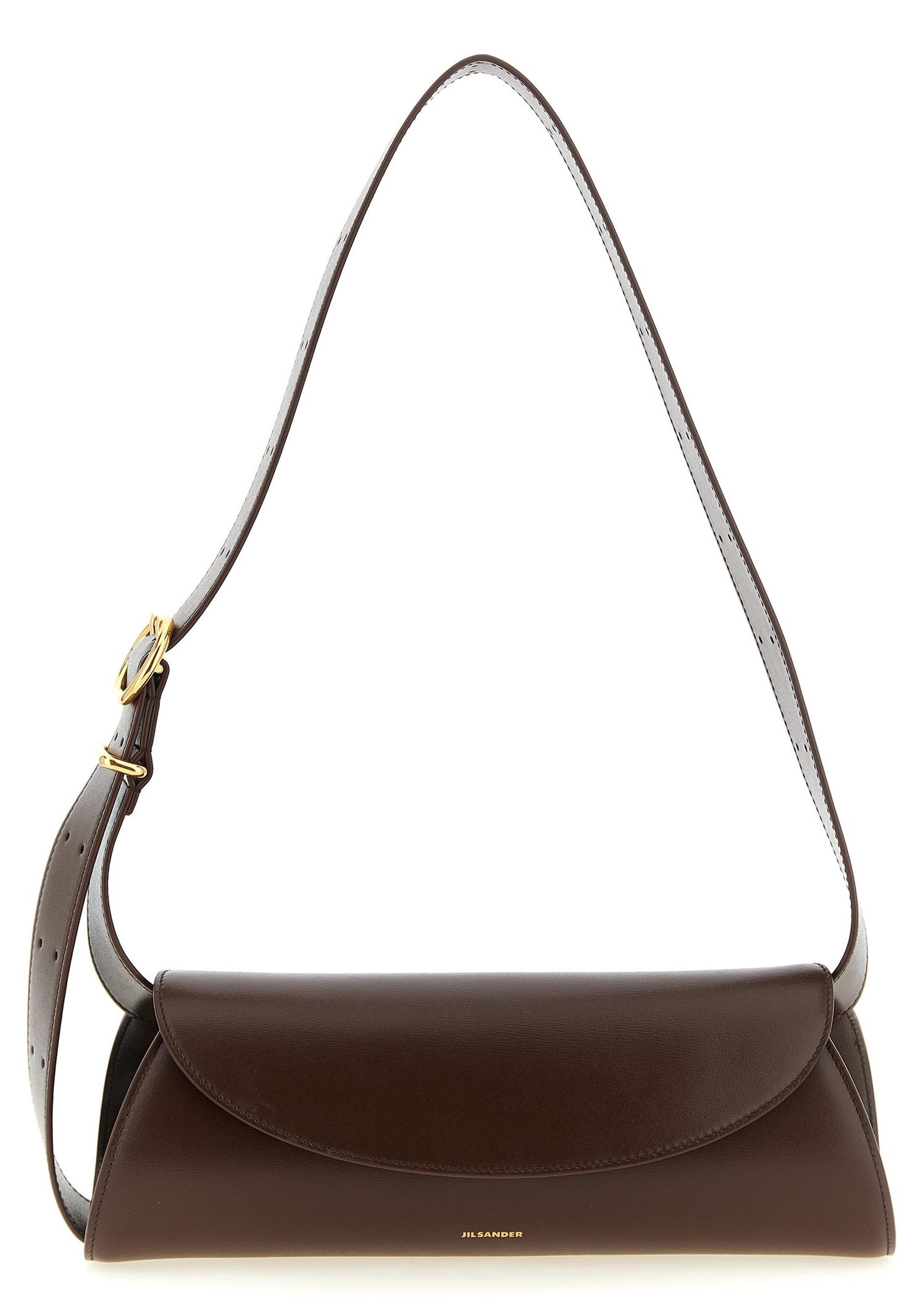 Jil Sander Cannolo Small braun Kalbsleder goldene Beschläge