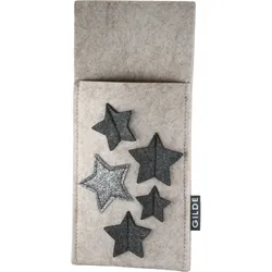 Bestecktasche Sternregen Filz beige