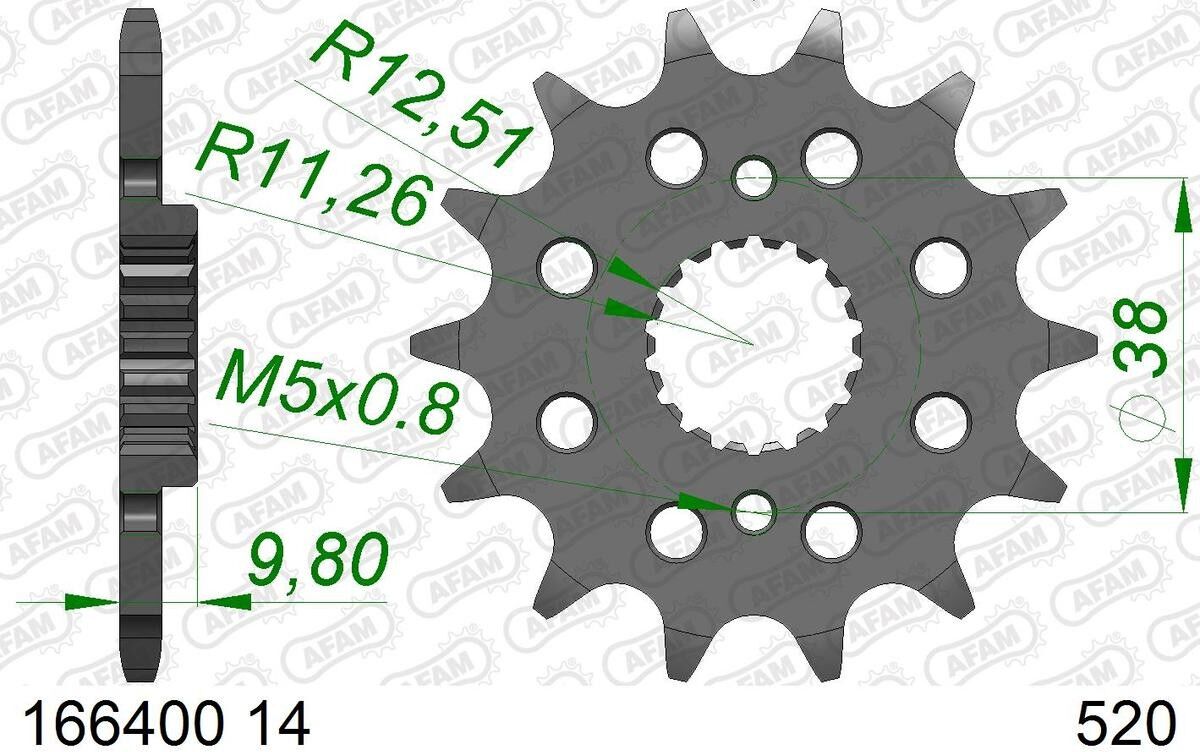 AFAM 166400-14 Ketjupyörä