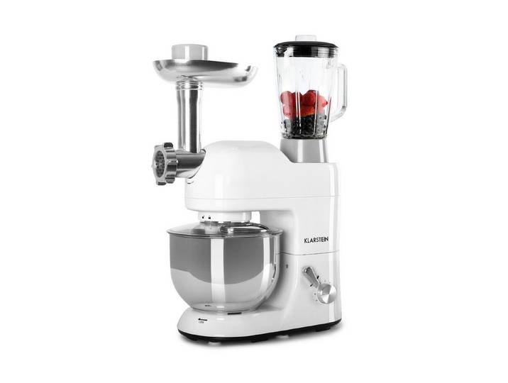 Klarstein Küchenmaschine, 1800 W, 5.2 l Schüssel, Knetmaschine Teigmaschine Teigknetmaschine Rührmaschine Fleischwolf