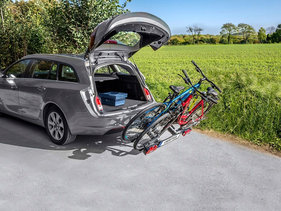 Kupplungsfahrradträger EUFAB "CROW PLUS", schwarz, B:117cm H:67cm T:56cm, Fahrradträger, Kupplungsfahrradträger, abschliessbar schwarz Einheitsgröße