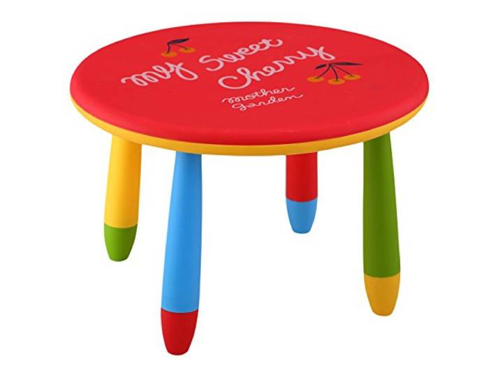 MUEBLEAR 90048 Kinder-Tisch, rund, Kunststoff, 30 x 15 x 48 cm rot
