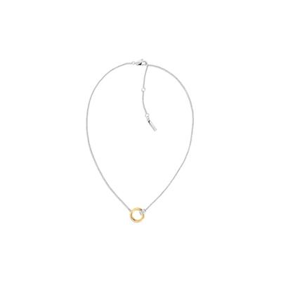 Kette mit Einhänger CALVIN KLEIN "DUALITY LE", gold (edelstahlfarben, gelbgoldfarben), Halsketten, Damen, Edelstahl, L: 45,5 B: 1mm, B:1mm