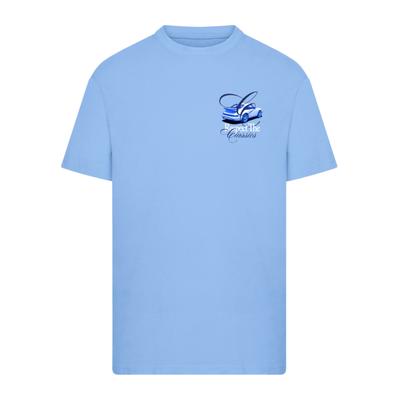 T-Shirt MISTERTEE "MisterTee Runs Better Than Your Playlist Tee", Damen, Gr. S, blau (horizonblau), 100% Baumwolle, bedruckt, normal, Rundhals, Shirts T-Shirt