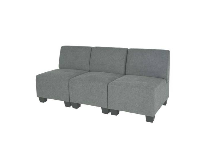 Modular Canapé 3 places Lyon tissu/textile - gris sans accoudoirs