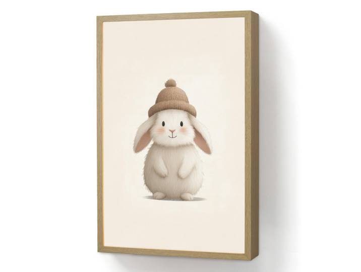 OnlyWow Wandleuchte MIT Akku Kaninchen - Hut - Ohren - Beige 40x60 cm, Creme, Rechteckig, LED integrated, 40x60x8 cm, Lampen & Leuchten, Innenbeleuchtung, Wandleuchten